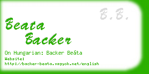 beata backer business card